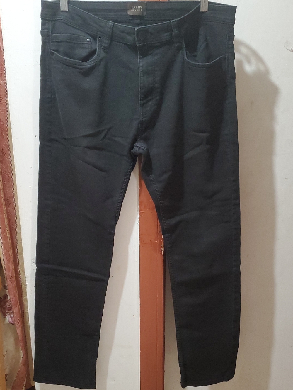 Jachs Men's Black Straight-Leg Jeans Size 36/32